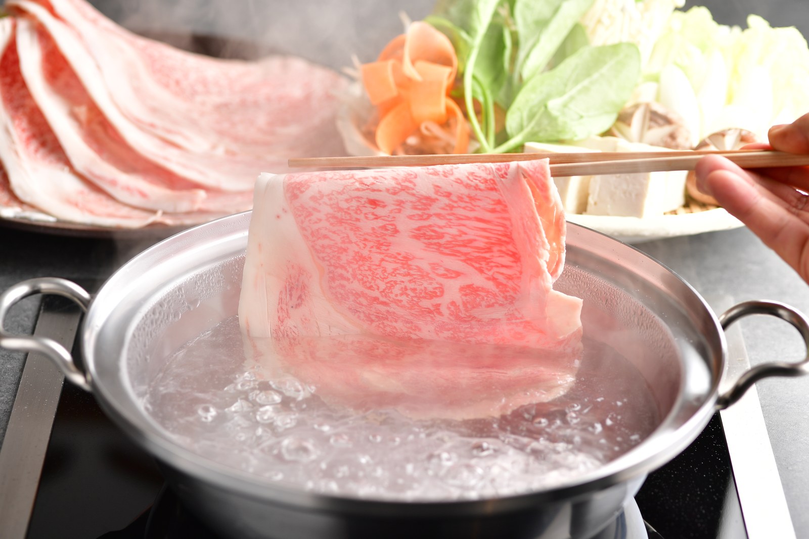 しゃぶしゃぶ 湯にくぐらせる一枚